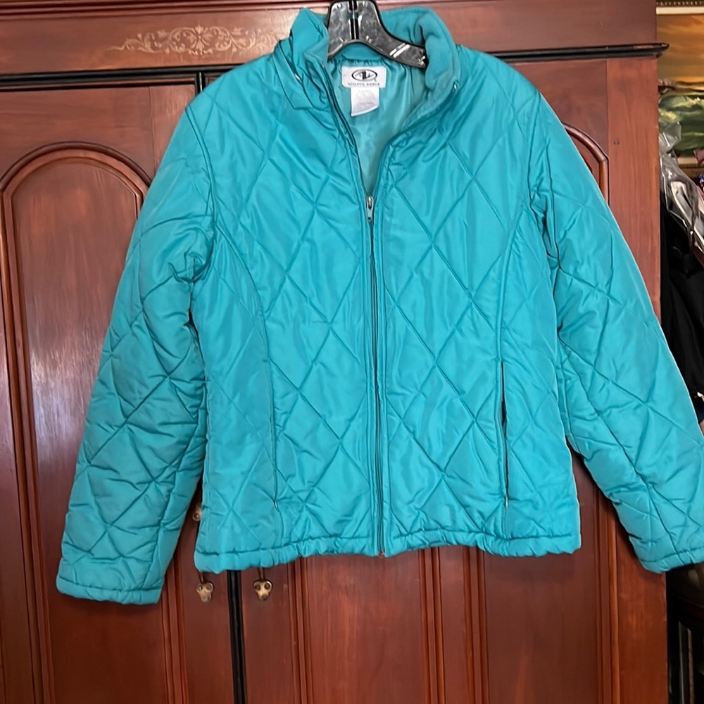 Athletic Works Front Zipper Aqua/Teal Winter Coat Size Large